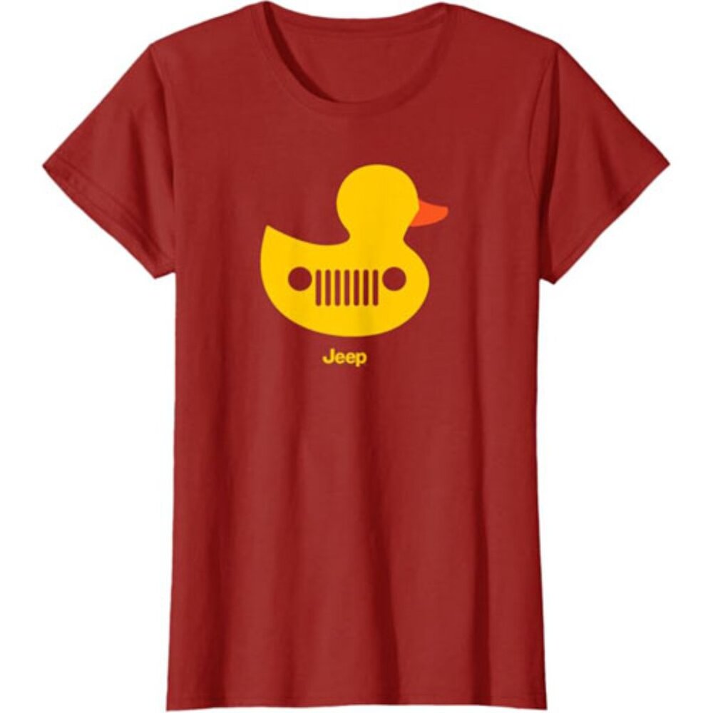 Duck Duck Jeep Grille T-Shirt Cranberry Red Womens XXL NWT Rubber Ducky Duckie